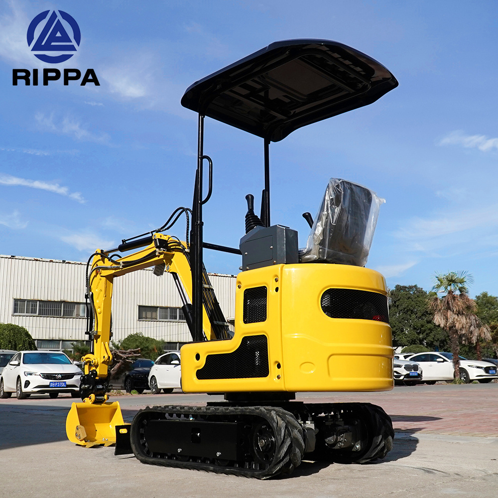 Rippa New Cheap Crawler Mini Bagger Mini Excavadora 1Ton Minibagger Excavator