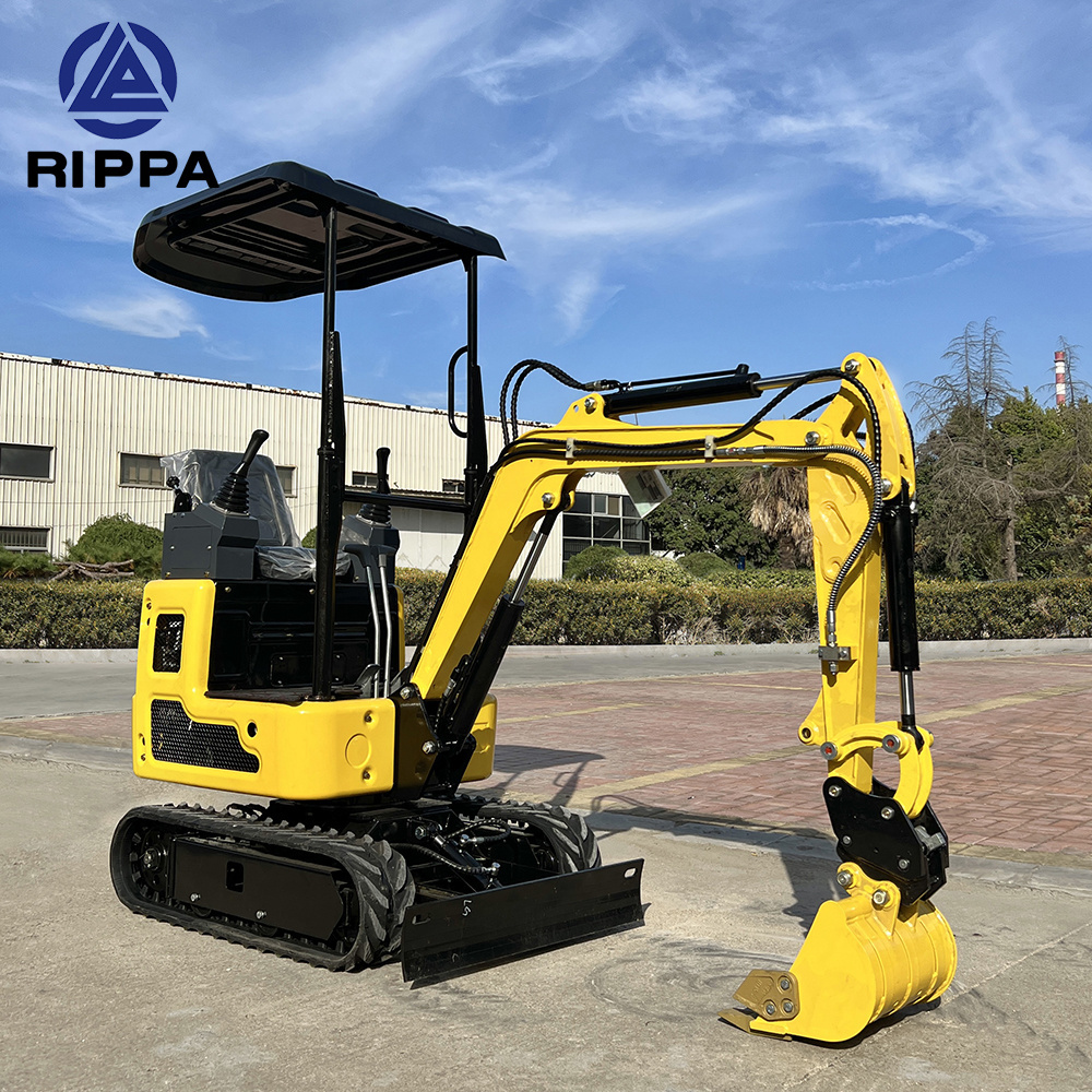 Rippa New Cheap Crawler Mini Bagger Mini Excavadora 1Ton Minibagger Excavator