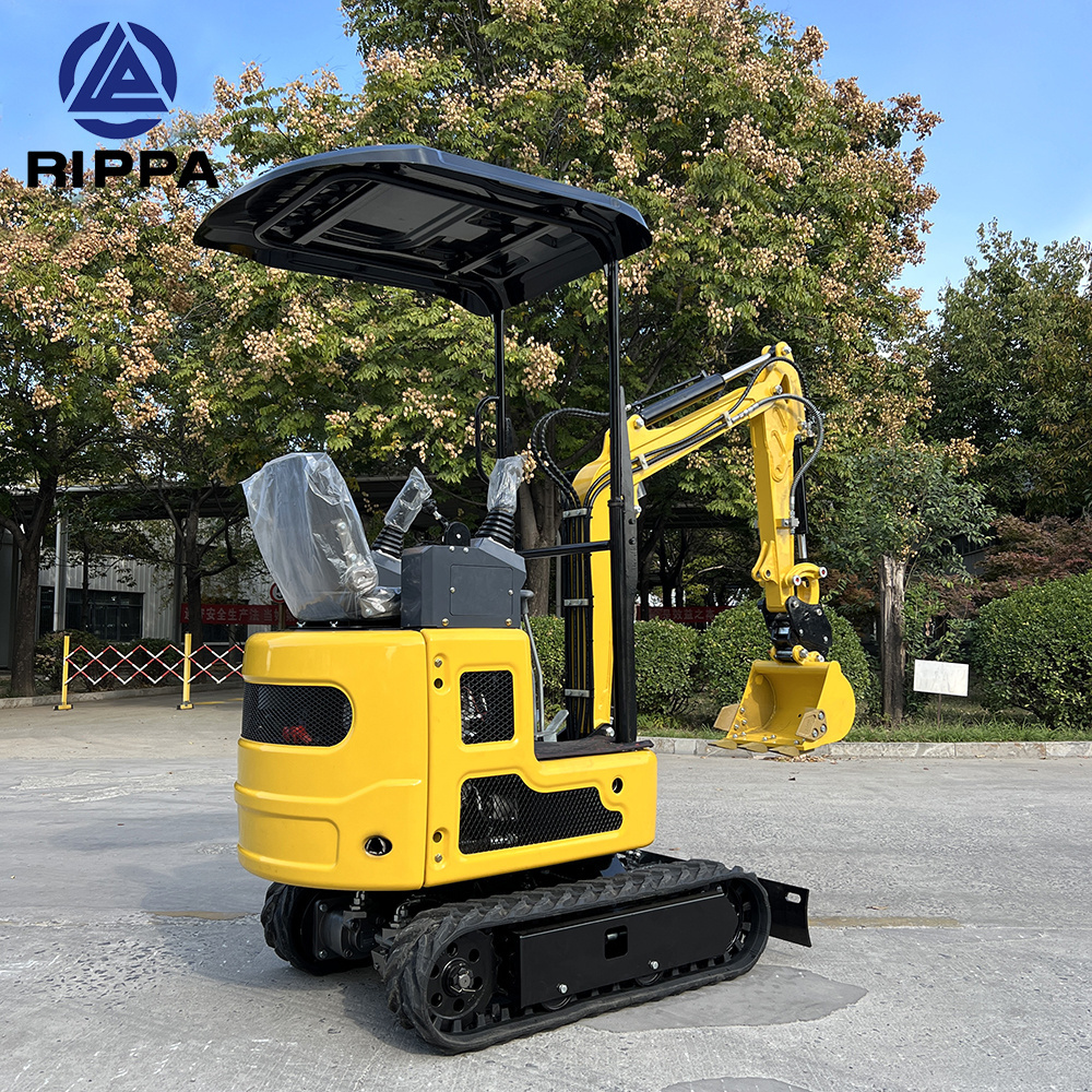 Rippa New Cheap Crawler Mini Bagger Mini Excavadora 1Ton Minibagger Excavator