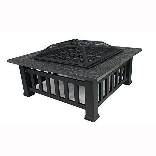 Safe Durable and Rust-resistant Square Mosaic Tile Top Fire Pit Table