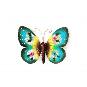 Industrial Home Decoration Beauty Butterfly Wall Mounted Home Decor Colorful Wrought Iron Wall Decor for Home Use