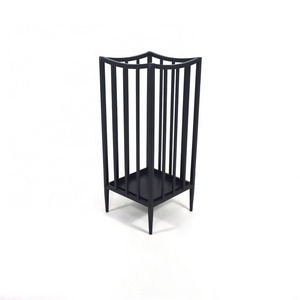 2024 New Design Black Square Indoor Home Entryway Metal Umbrella Stand with Water Tray