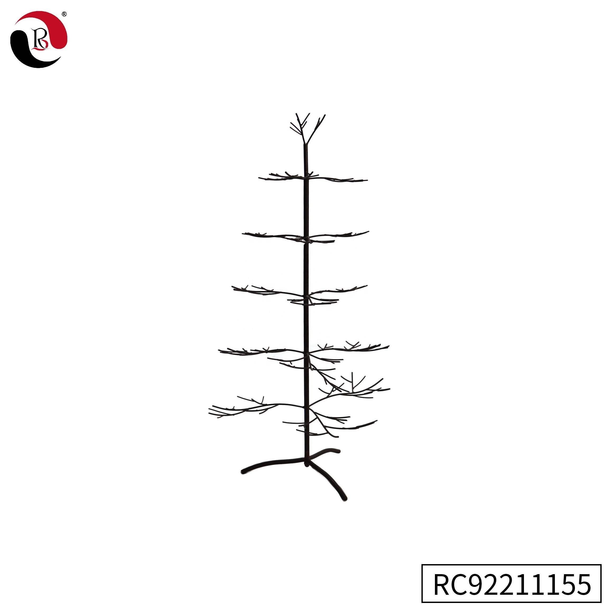 Metal Ornament Wire Hanger Tree,display Tree Black Carton Iron Christmas Tree Christmas Decoration Supplies Metal Wall Clock