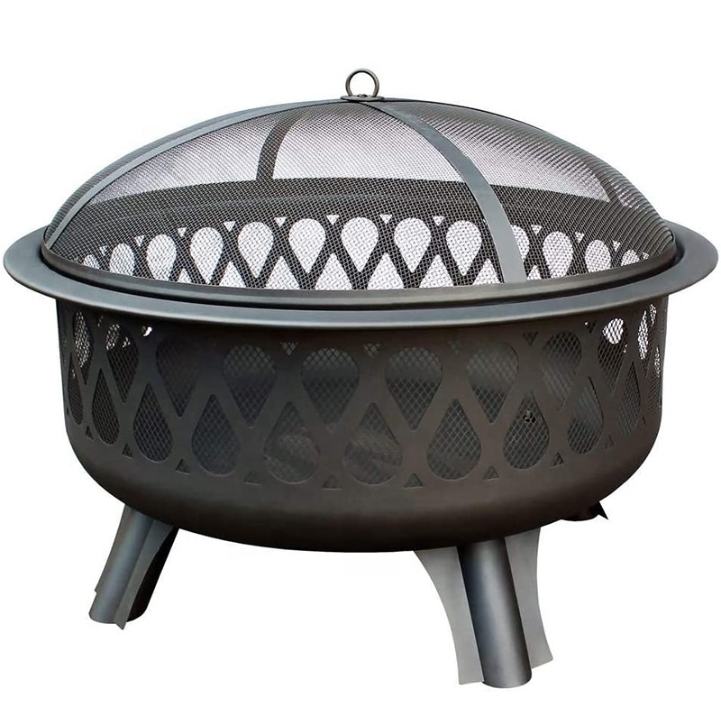 Factory supply Round Practical Portable Metal heavy duty Fire Pit Designs with Cover