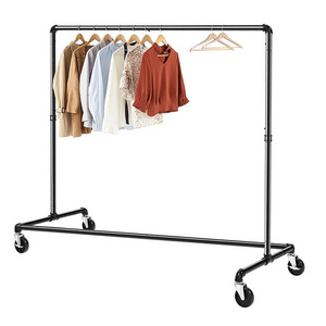 Metal Frame Living Room Hall Tree Stand Industrial Long Hallway Coat Tree Wooden Coat Rack With Shoe Storage Rack with Wheel