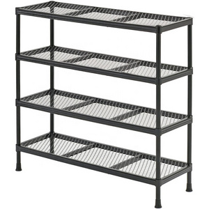 Free Standing 4-Tiers Metal Folding Cheap Shoe Rack Easy Assemble Plastic Entryway Mesh Amazing Shoe Rack