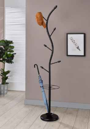 Iron crafts Black Tree Shape Cheap Wire Coat Rack with Umbrella Holder