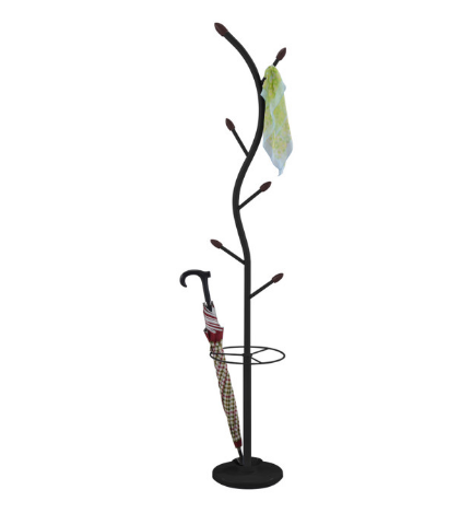 Iron crafts Black Tree Shape Cheap Wire Coat Rack with Umbrella Holder