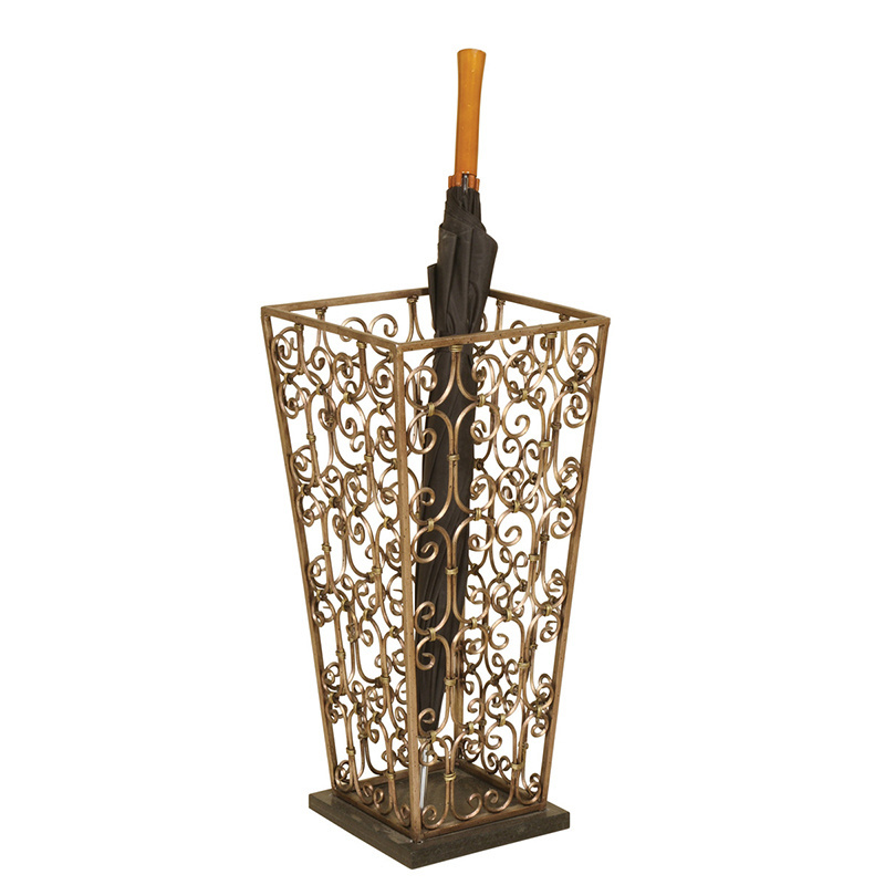 Home Gold Luxury indoor antique Umbrella Stand Fancy Metal Umbrella Stand Holder For Home or Office