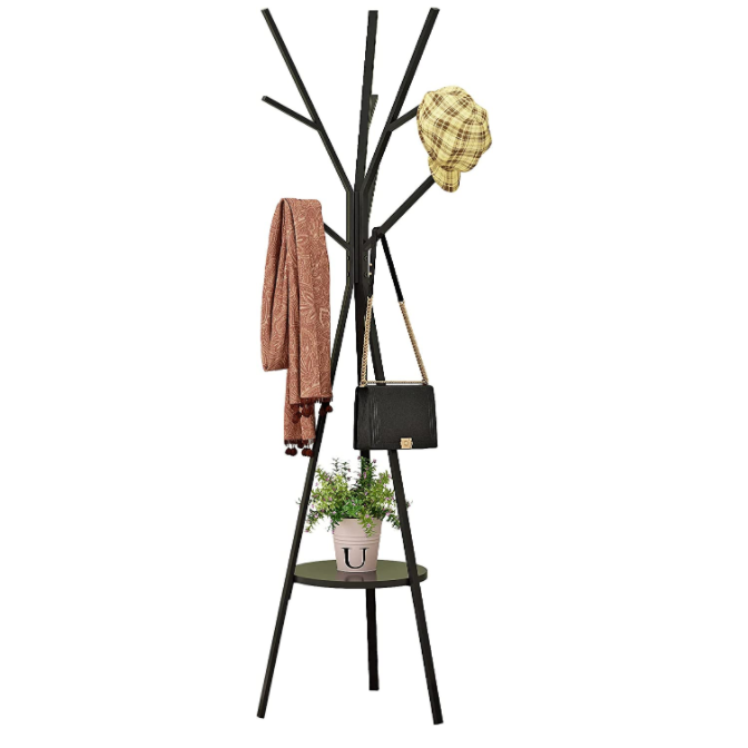 Free Standing Coat Rack with Shelf Purse Storage Rack Modern Tree Coat Rack Stand for Bedroom Living Room