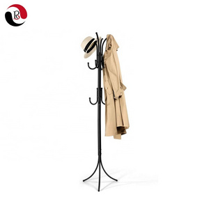 High Quality Entryway Freestanding Black Tree Shape Metal Coat Rack with 11 Hooks