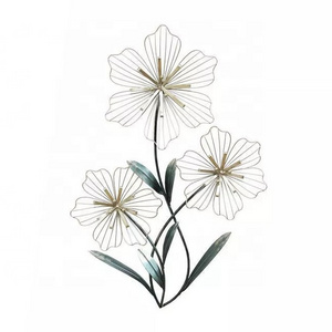 Metal Wire 3 Flower Metal Wall Decor Style Wall Hangings Decoration Accessories Display Rack for Home Decor