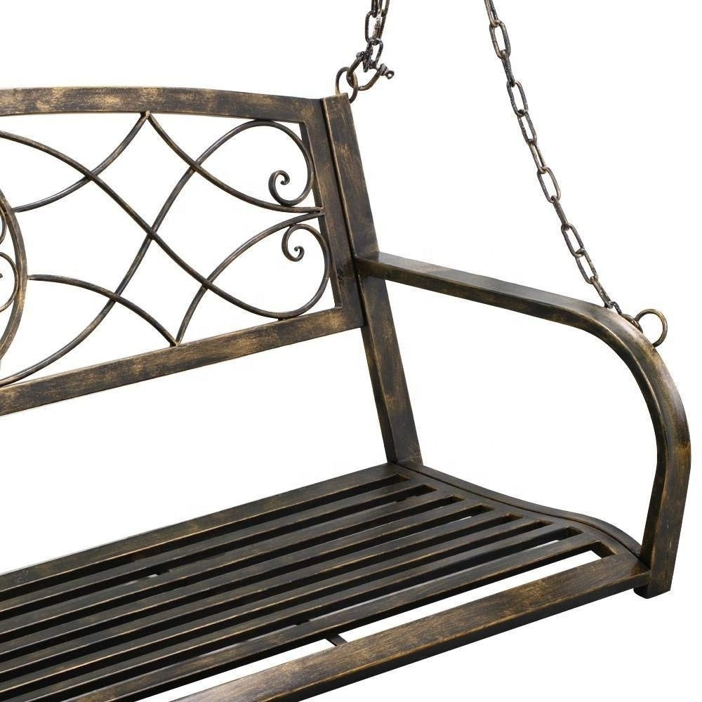 Iron Porch Swing Hanging Bench Chair Patio Bench Outdoor Swing Glider Chair Outdoor Funiture