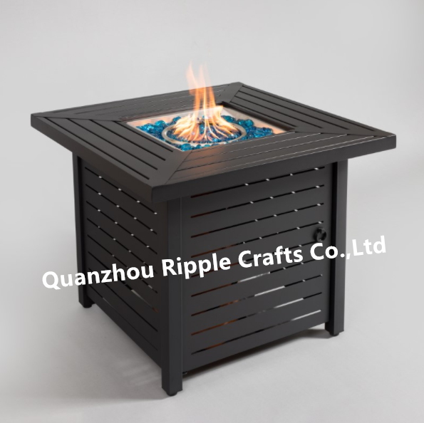 Square Cutting Board Outdoor Propane Stove Gas Fire Pit Table with Windshield Cover and Heating Stone Surface 30 Inch 30-45 Days