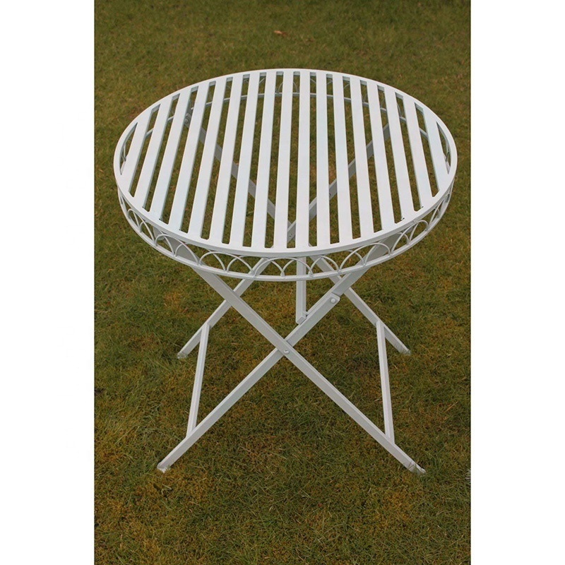 Factory Selling White Outdoor Garden Metal Folding Bistro Set Table and Chairs Set