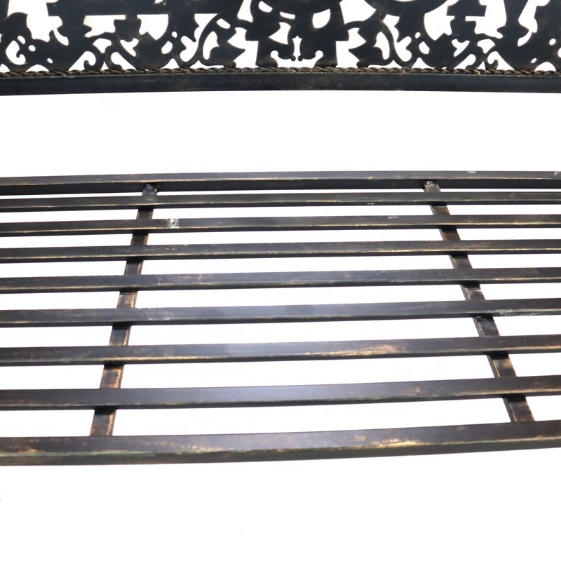 Customized Design Antique Copper Welcome Backrest Metal Garden Bench