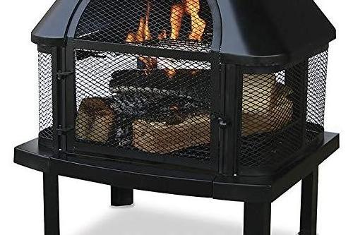 45 in. Large Capacity Outdoor Fire Pit Fireplace with Chimney