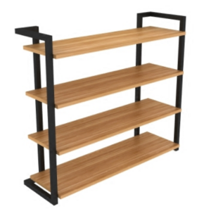 Creative minimalist design 4-layer metal and wood material storage rack shoe rack