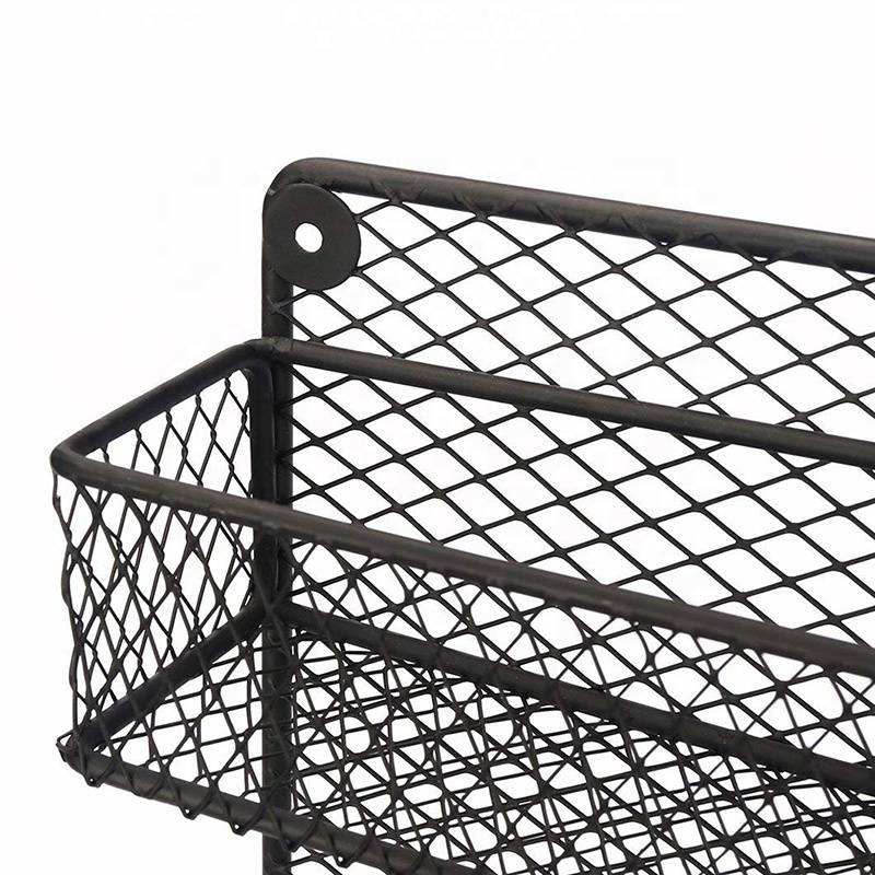 Hot Selling Wall Mounted 4 Tier Metal Spice Rack Spice Storage Shelf