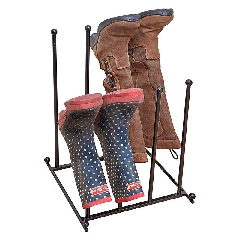 Factory Selling Indoor Home Two Tier Metal Boot Storage Rack