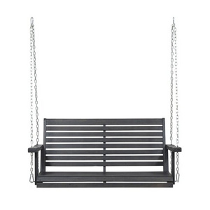 Heavy Duty Iron Metal Frame Garden Wrought Iron Swing Wooden Bench with Chain