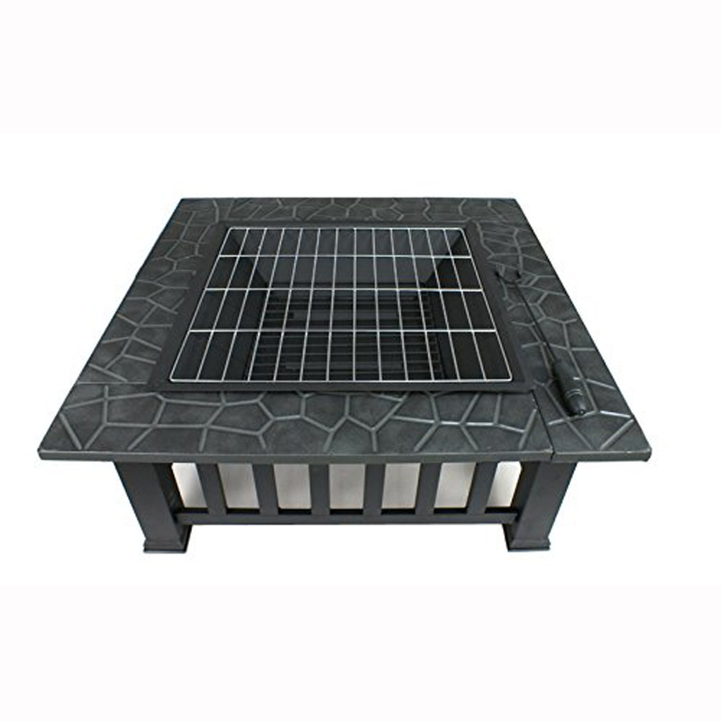 Safe Durable and Rust-resistant Square Mosaic Tile Top Fire Pit Table