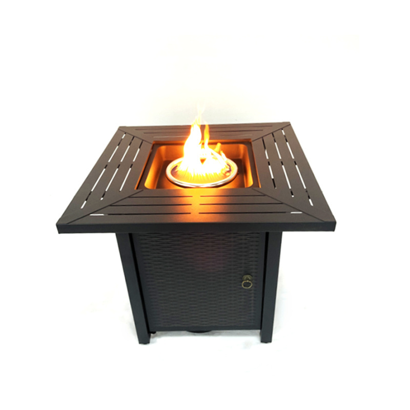 Factory Hot-selling Square Gas Fire Pit Outdoor Tetragonal Pure Iron Gas Fire Pit Table indoor