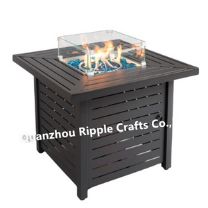 Square Cutting Board Outdoor Propane Stove Gas Fire Pit Table with Windshield Cover and Heating Stone Surface 30 Inch 30-45 Days