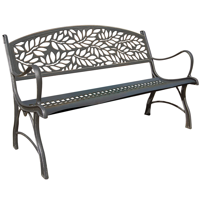 Commercial Outdoor Furniture Marble Garden Bench Sculpture,Leaf Pattern Patio Benches