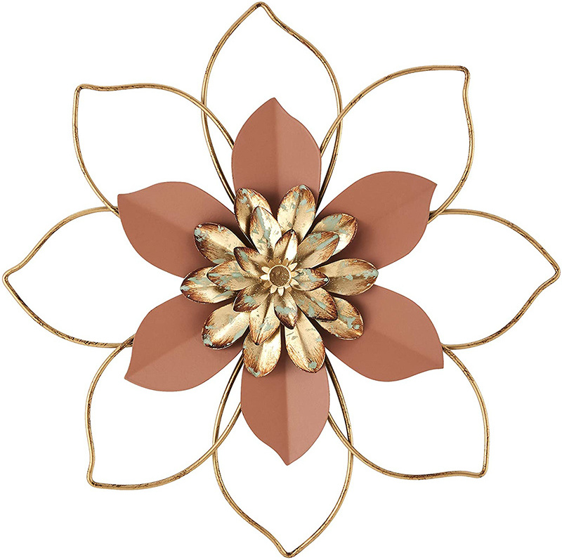 Gold Flower Modern Wall Art Decoration Metal Wall Decoration for Living Room Bedroom Entryway