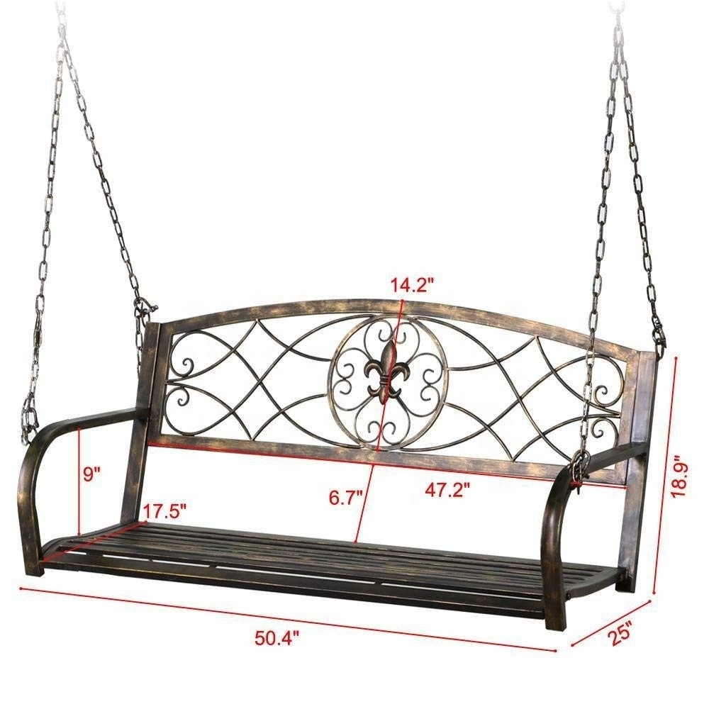 Iron Porch Swing Hanging Bench Chair Patio Bench Outdoor Swing Glider Chair Outdoor Funiture