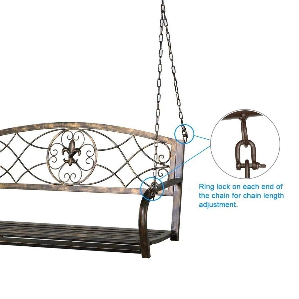 Iron Porch Swing Hanging Bench Chair Patio Bench Outdoor Swing Glider Chair Outdoor Funiture