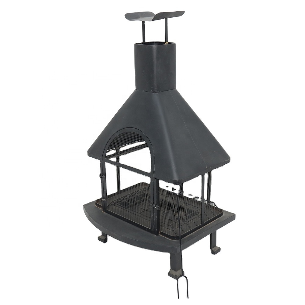 Factory Supply Home Garden Use Firehouse Metal Fire Pit with Chimney