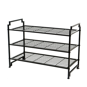 Amazing 3-Tiers Simple Metal Black Shoe Racks Organizer Shoes Tower Shelf Closet Stable Shoe Rack