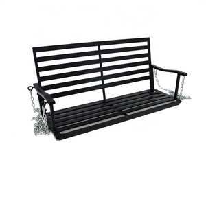 High Quality Black Outdoor Garden Patio Metal Hanging Swing Bench