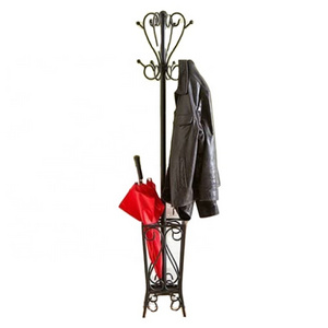 Nordic Style Black Premium Metal Coat Rack Coat Hanger Beautiful Design Hat Rack with Umbrella Stand