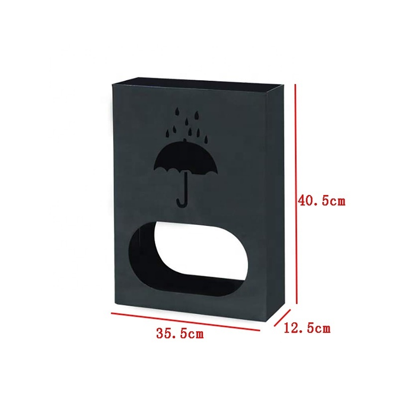 Customized Design Black Home Office Hallway Laser Cut Metal Umbrella Stand