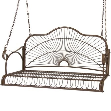 Best Choice Products Outdoor Hanging Iron Porch Swing Chair