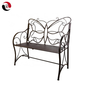 High Quality Outdoor Park Indoor Balcony Durable Leisure Butterfly Backrest Metal Garden Bench