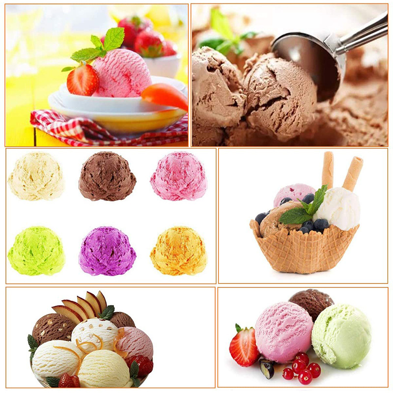 Custom Logo Ball Metal, Stainless Steel 2.5cm Cookies Spoon Ice Cream Scoop Set Of 3 With Easy Trigger/