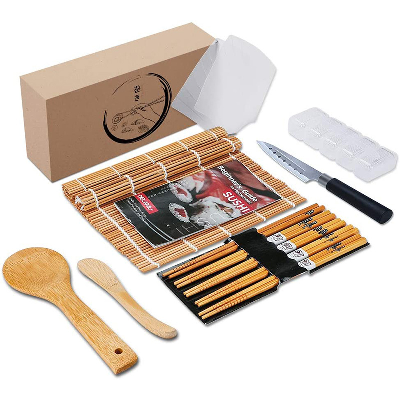 11 pcs Seaweed Rice Roll Tool Bamboo Sushi Making Kit Maker For Beginners/