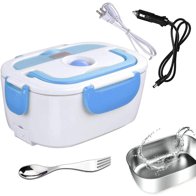 AC110v 240v Portable Tiffin, Electric Car Bento Lunch Box Stainless Steel Heating Food Warmer For Office School/