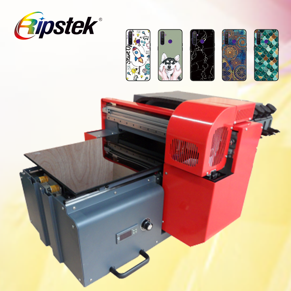 Ripstek A3 uv printer on bottle glass wood metal acrylic leather printing a3 flatbed uv printer machine on sale