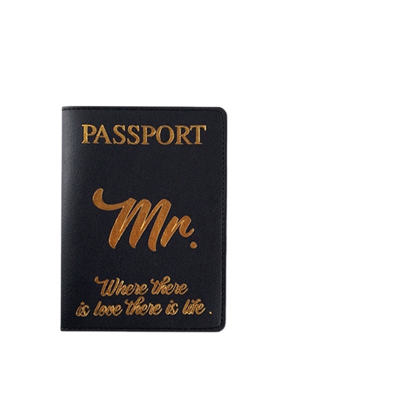 Wholesale Custom Mr and Mrs Wedding Luggage Tag PU Leather Passport Holders and Luggage Tag Set