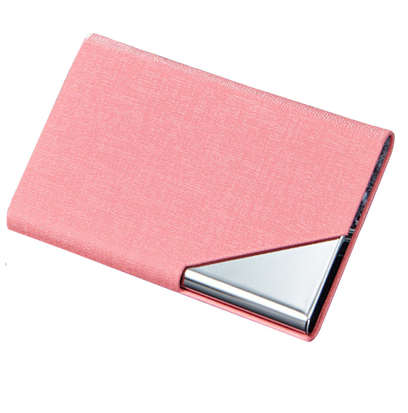 Factory Designer Hot Selling Stainless Steel Mens Metal Business PU Leather Slim Card Holder