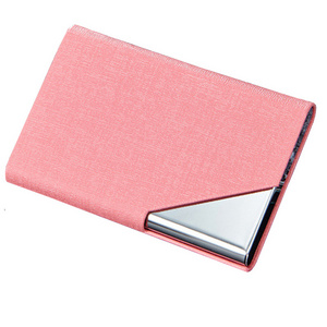 Factory Designer Hot Selling Stainless Steel Mens Metal Business PU Leather Slim Card Holder