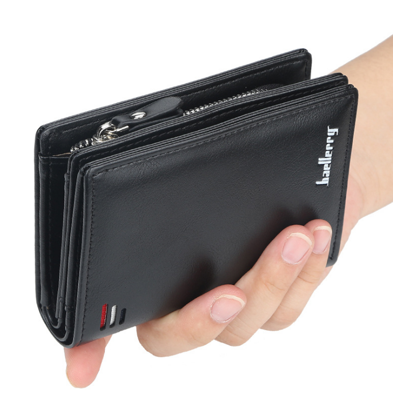 2024 Latest Hot Selling Short Wallet For Men PU Leather Zipper Purses New Fashion Mini Coin Bag Brand Design Card Holder