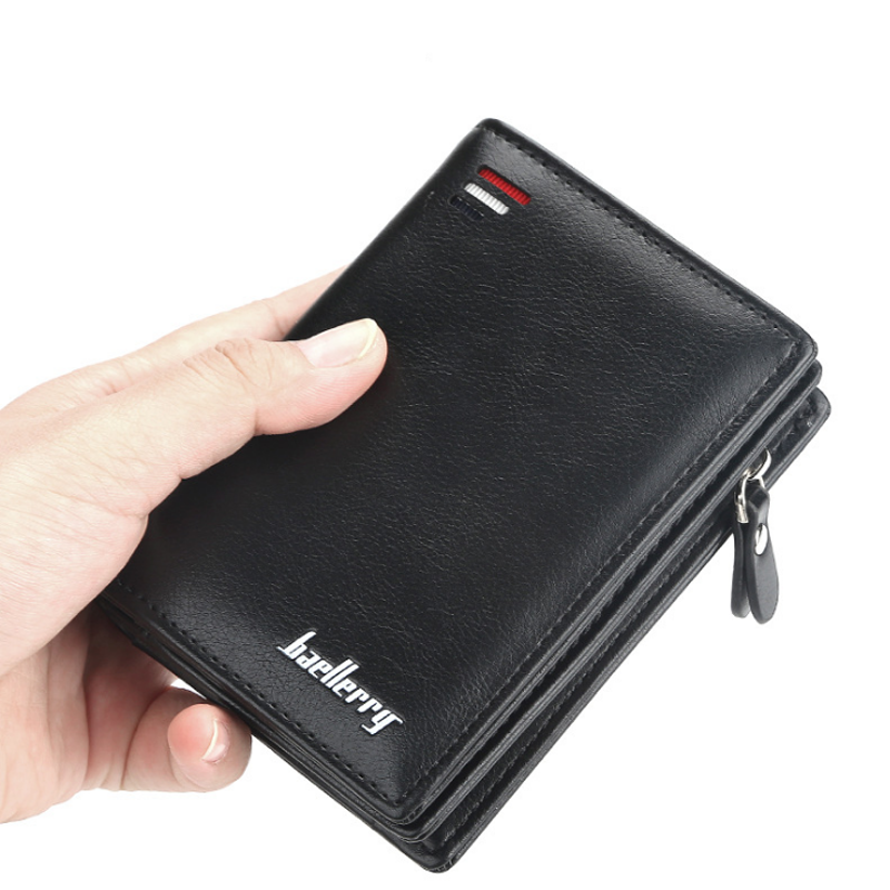 2024 Latest Hot Selling Short Wallet For Men PU Leather Zipper Purses New Fashion Mini Coin Bag Brand Design Card Holder