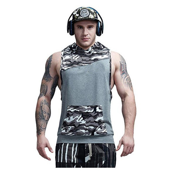 Wholesale  Zip Fashion Tank Top Sports Mens Gym Vest Multi-Pocket Sleeveless Nylon Outdoor Formal Waistcoat Men Camo Safety Vest