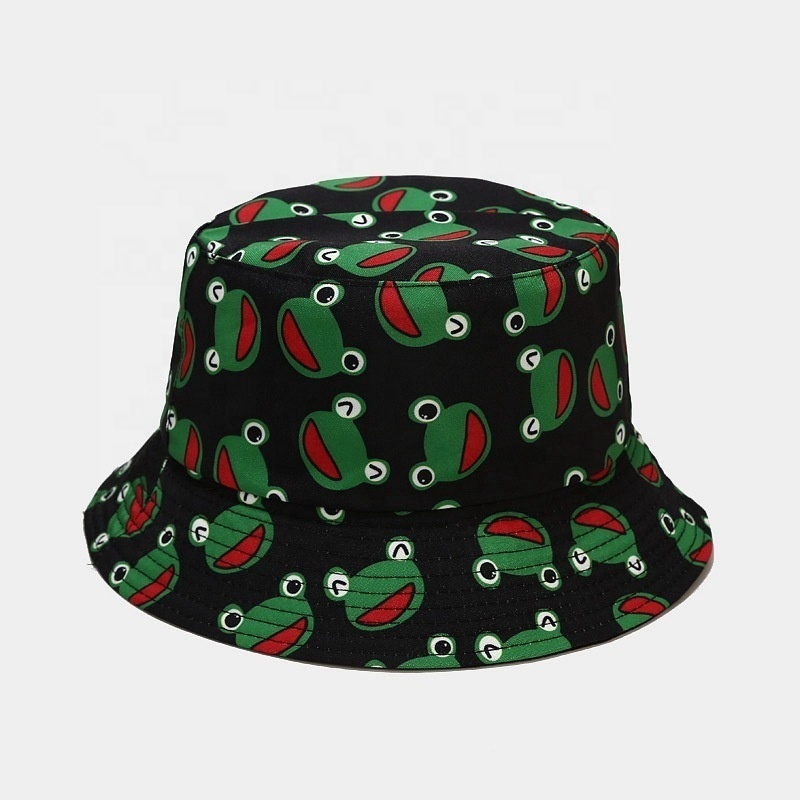 Custom fabric double side baby handmade surf fishing polyester red white blue anime bucket hats